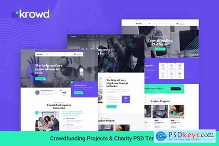 Krowd - Crowdfunding Projects & Charity PSD