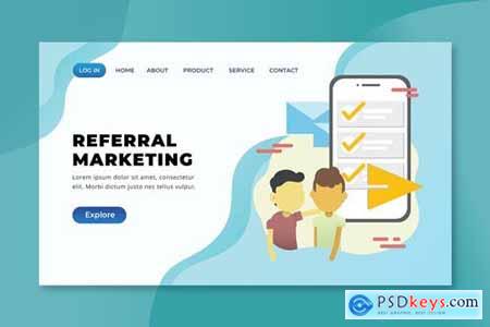 Referral Marketing - XD PSD AI Vector Landing Page