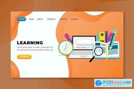 Learning - XD PSD AI Vector Landing Page
