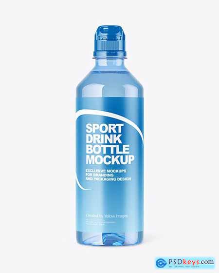 Blue PET Water Bottle Mockup 58828