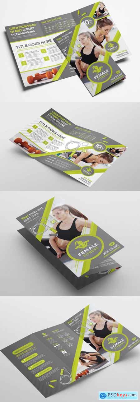 Green Gym Fitness Trifold Brochure Layout 338456285