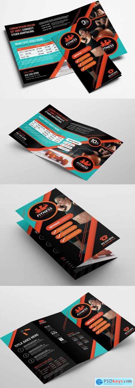 Gym Fitness Trifold Brochure Layout 338456375