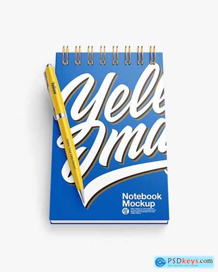 Matte Notebook Mockup With Pen 58634