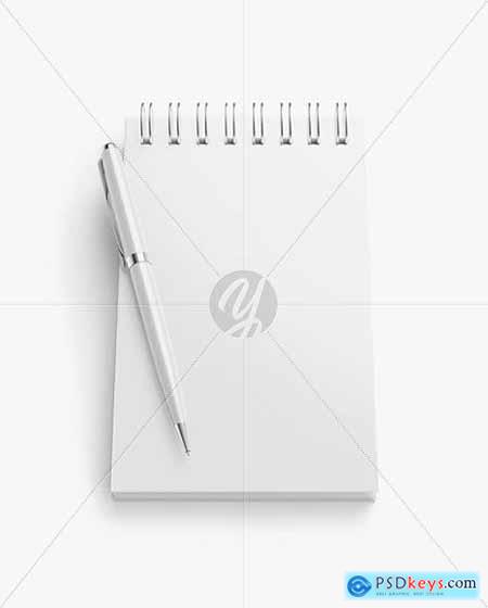 Matte Notebook Mockup With Pen 58634