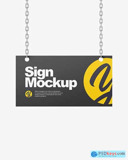 Sign w- Chain Mockup 58793