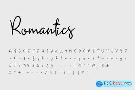 Romantics - Handwritten script Font