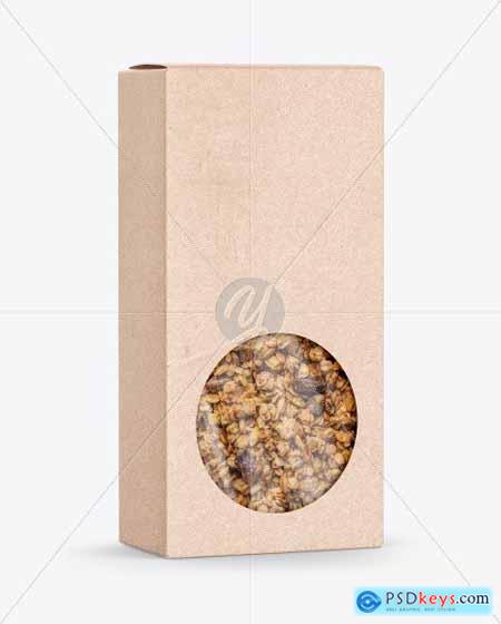 Kraft Paper Box with Muesli Mockup 56543