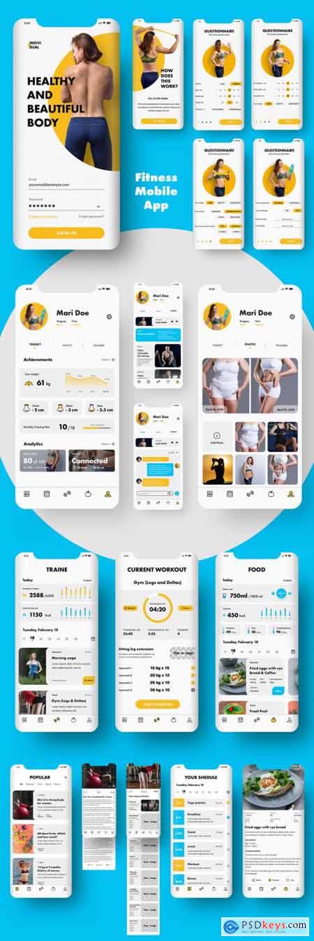 Ui Kit for Mobile Fitness App 328574706