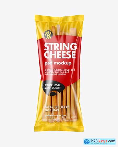 Plastic Bag With String Cheese Sticks Mockup 56544