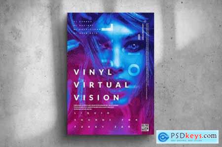 Virtual Vision Party - Big Music Poster Design