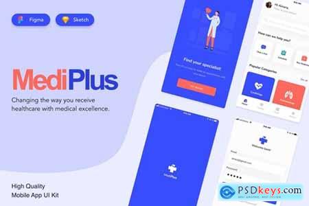 Medical Mobile UI Kit Design - Figma and Sketch