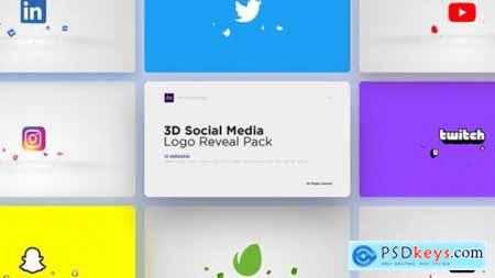 3D Social Media Logo Reveal Pack 26349434