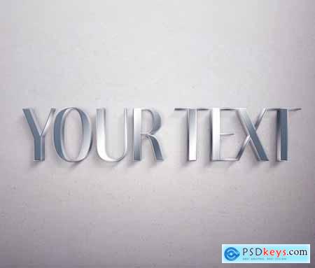 Metallic 3D Text Effect Style Mockup 341458297