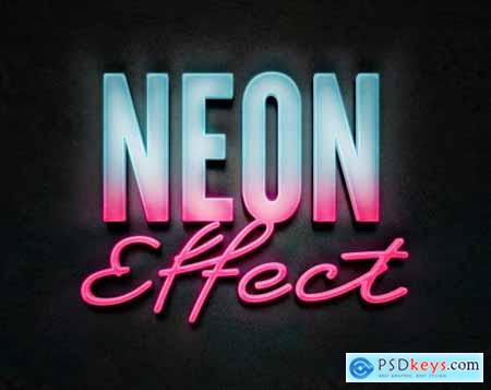 Neon 3D Text Effect Style Mockup 341458812