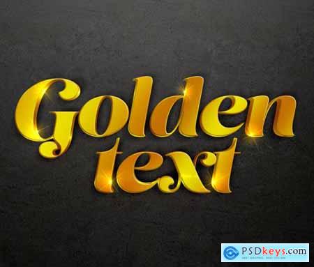 Golden 3D Text Effect Style Mockup 341458878