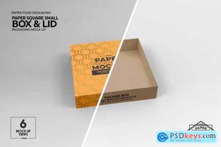 Download Creativemarket Small Square Paper Box&Lid Mockup 4824442