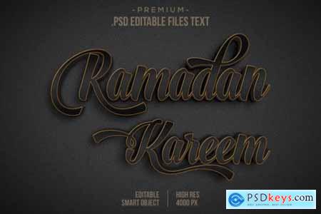 Luxurious ramadan 3d text style effect mockup
