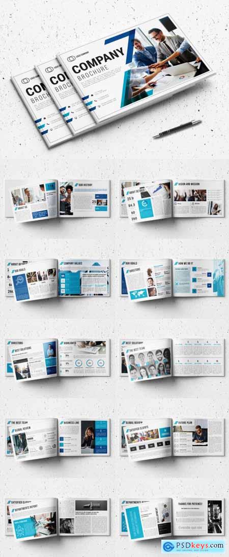 Company Profile Layout with Blue Accents 341811646