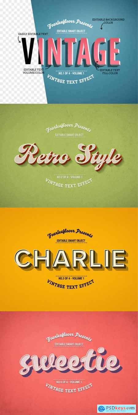 Retro Text Effect Mockup Bundle 01 341768692