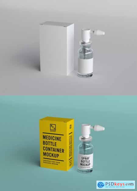 Medicine Spray Bottle Container Mockup 342469577