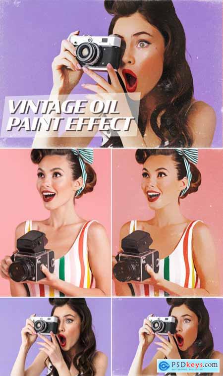Vintage Paint Style Advertising Effect Mockup 342475313