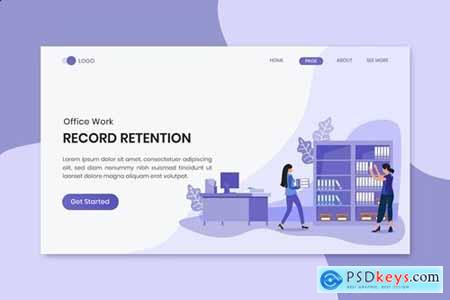 Library Office Business Worker Landing Page