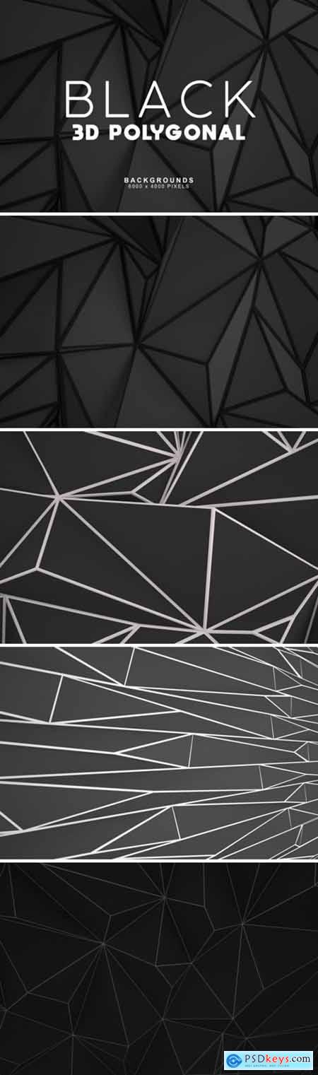 Black 3D Polygonal Backgrounds 3976397