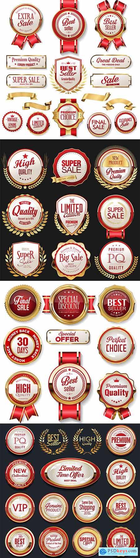 Luxury premium gold badges and labels collection 7