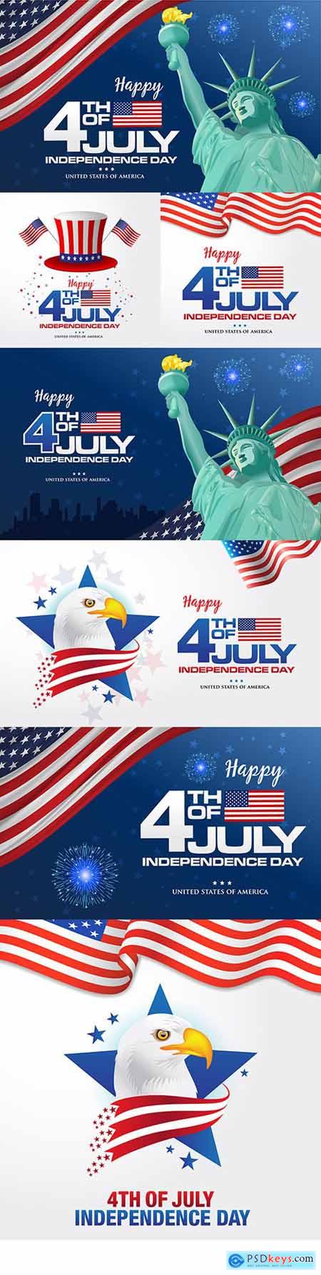 July 4 Independence Day America design illustrations 6