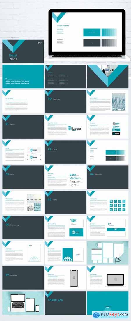 Green Brand Guidelines Presentation Layout 344655520