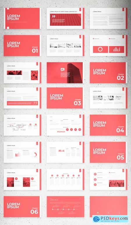 Digital Business Proposal Layout with Red Accents 344655420