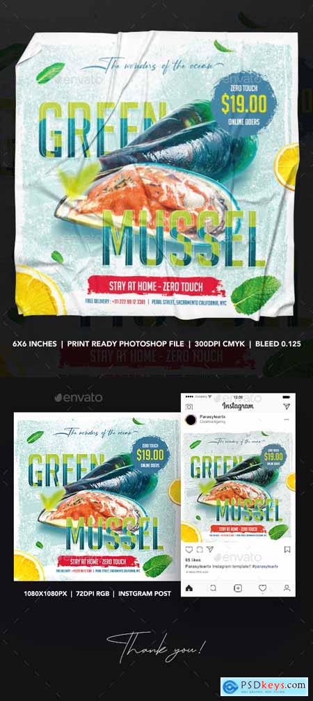 Seafood Square Flyer & Instagram Post 26340135
