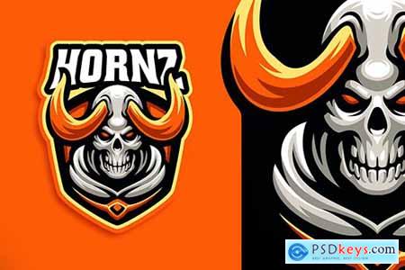 Hornz Skull Esport and Sport Logo Template