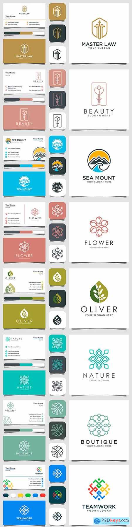 Logo design and business card minimalist elegant element