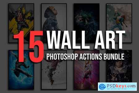 15 Wall Art Photoshop Actions Bundle 4828627