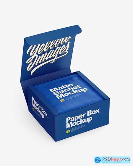 Download Paper Box with Matte Sachet Mockup 59012 » Free Download Photoshop Vector Stock image Via ...
