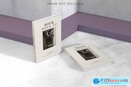 Book cover mockup with shadow overlay