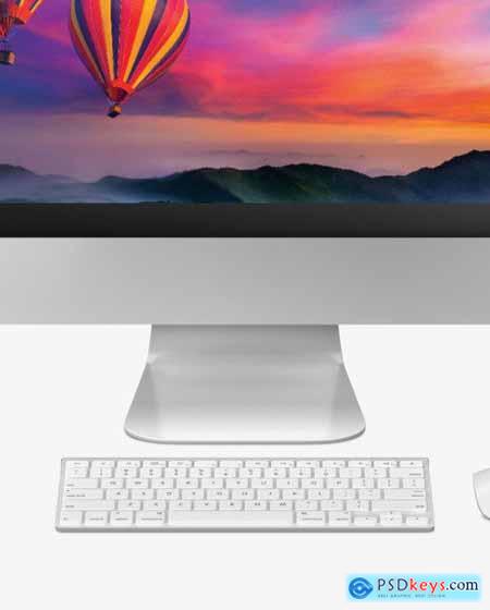 iMac with Keyboard and Mouse - Mockup 58352