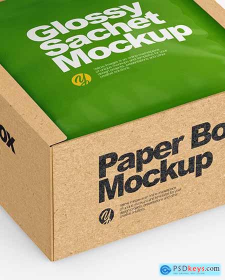 Kraft Box with Glossy Sachet Mockup 59046 » Free Download ...