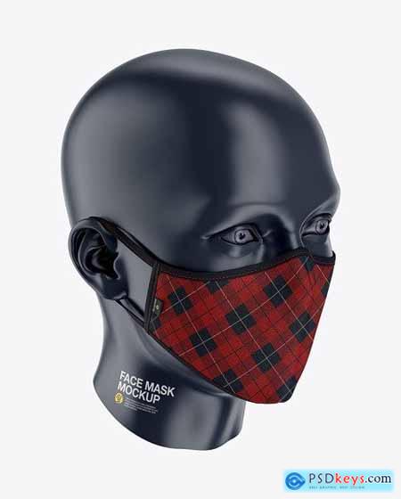 Face Mask Mockup - Front Half-Side 59037