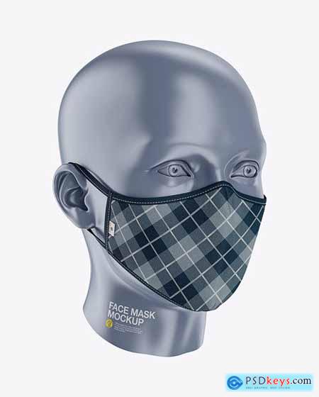 Face Mask Mockup - Front Half-Side View 58969