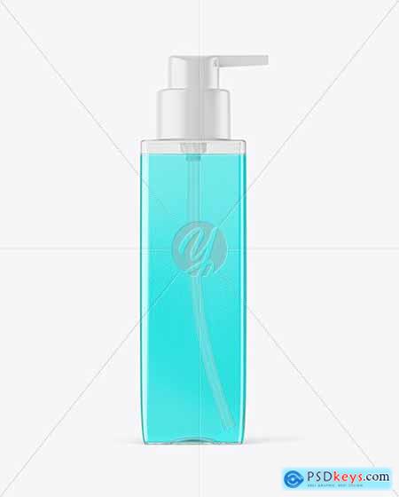 Download Square Clear Bottle with Pump Mockup 59014 » Free Download Photoshop Vector Stock image Via ...