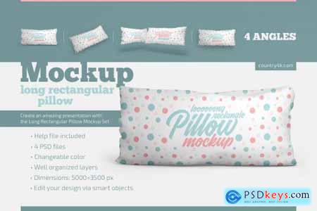 Long Rectangular Pillow Mockup Set 4879246