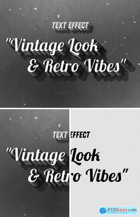 3D Vintage Film Mono Chrome Text Effect Mockup 344586117
