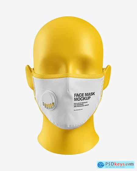 Face Mask with Valve Mockup 59001