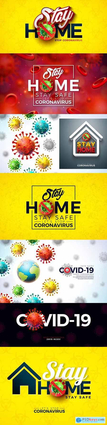 Stay home Covid-19 coronavirus and viral cell outbreak design