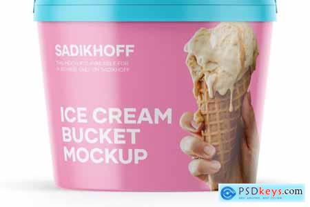 Matte Ice Cream Bucket Mockup 4037945