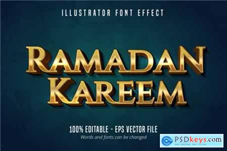 Ramadan Kareem, Shiny Gold Text Effect