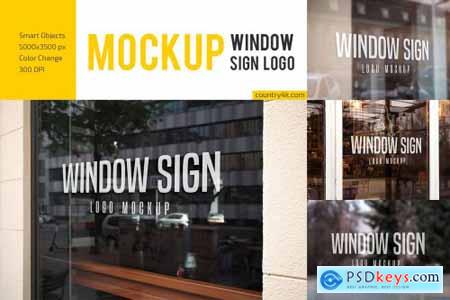 Window Sign Logo Mockup Set 4899035