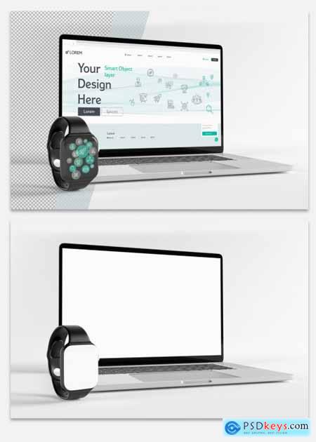 Laptop and Watch Mockup 317537097